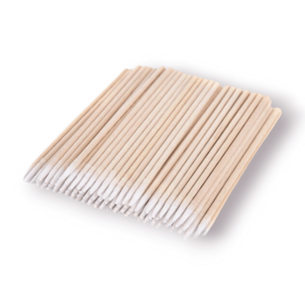 Kozmetické drevené tyčinky s vatou, 100 ks