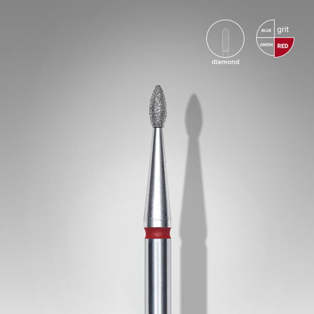 Staleks Diamantový brúsny nadstavec - “drop” red 1,6mm/4mm - FA40R016/4