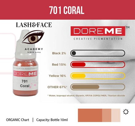 Doreme Organic Lip 701 Coral 10 ml 